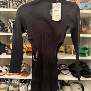 Black Zara dress never worn tags attached XS